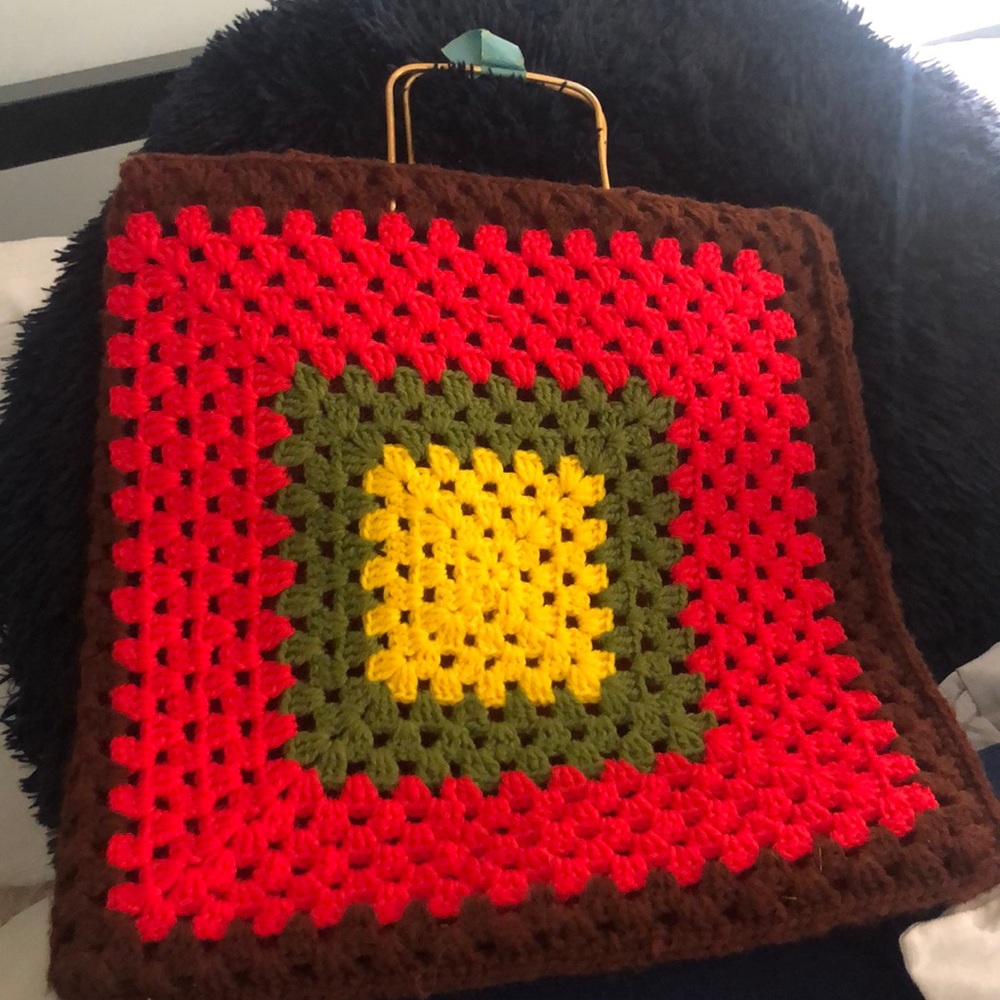 vintage crocheted market bag